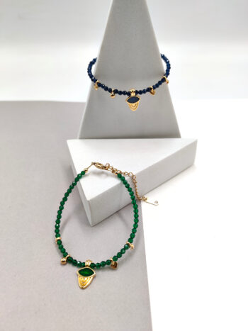 Βραχιόλι με κρύσταλλα & επίχρυσα στοιχεία με σμάλτο #783083