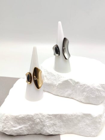 Δαχτυλίδι ατσάλινο με άνοιγμα & zircon #583128