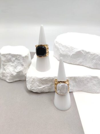 Δαχτυλίδι ατσάλινο με ρητίνη #553130