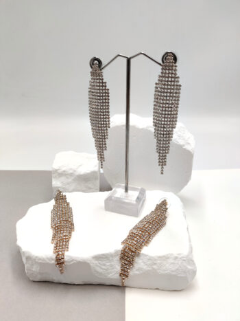 Σκουλαρίκια επίχρυσα με στρας #723115