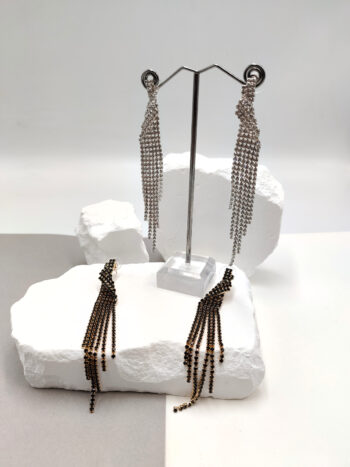 Σκουλαρίκια επίχρυσα με στρας #723116