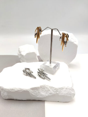 Σκουλαρίκια ατσάλινα με κρύσταλλα #743111