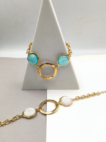 Βραχιόλι ατσάλινο με ρητίνη #783187