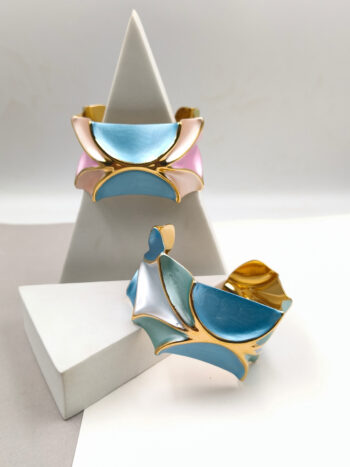 Βραχιόλι ατσάλινο ανάγλυφο με σμάλτο #823196