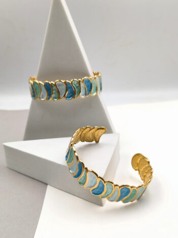 Βραχιόλι ατσάλινο με σμάλτο #783195