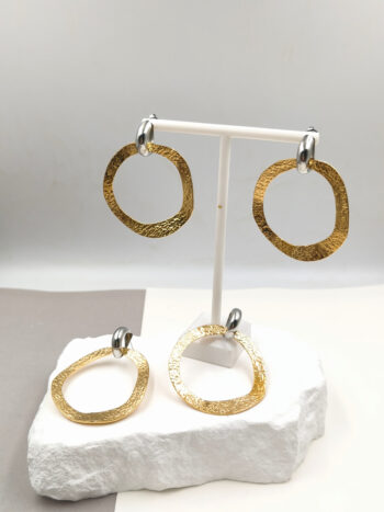 Σκουλαρίκια ατσάλινα δίχρωμα #723180